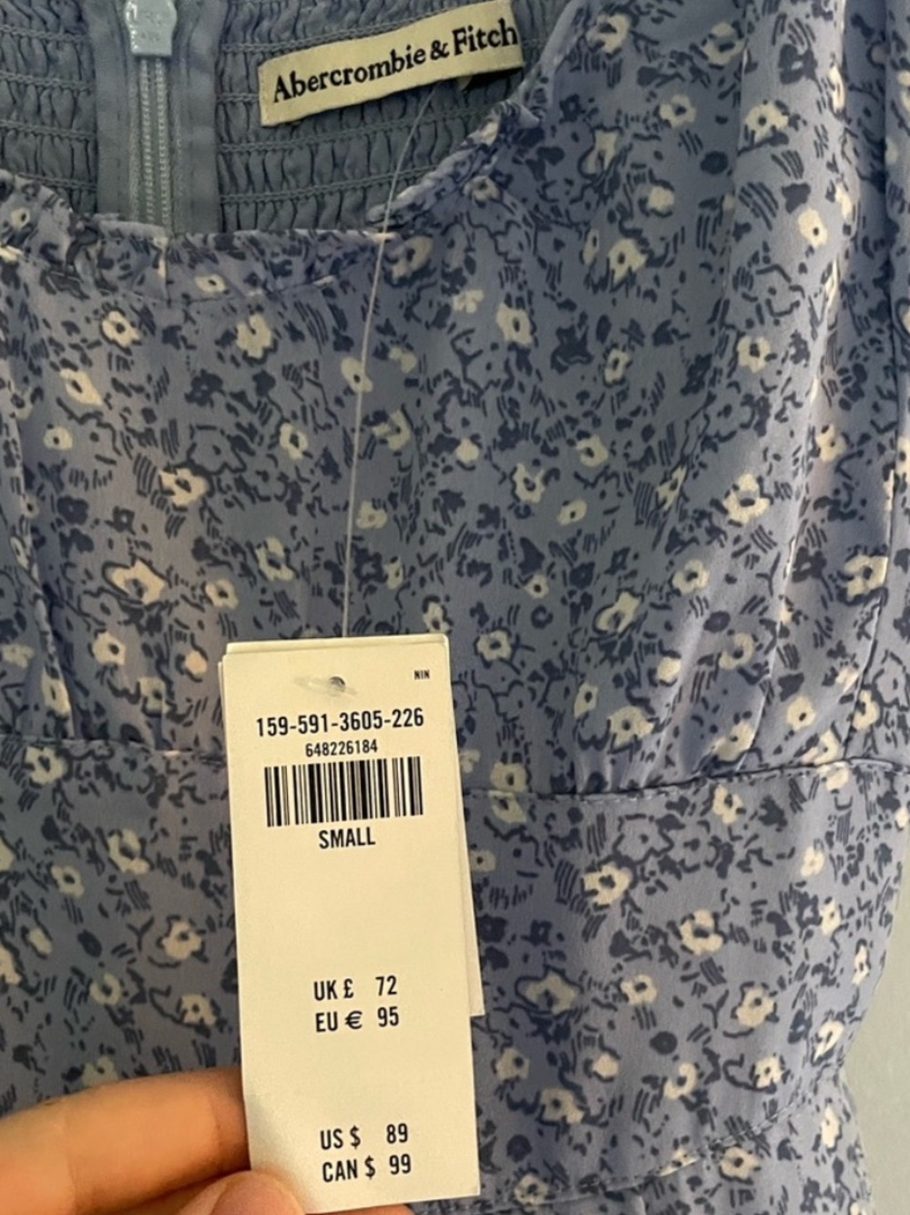 Abercrombie & Fitch blue floral midi dress - Picture 2 of 6